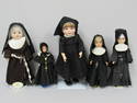 (5) NUN DOLLS, EACH DRESSED IN "HABIT" ATTIRE:
