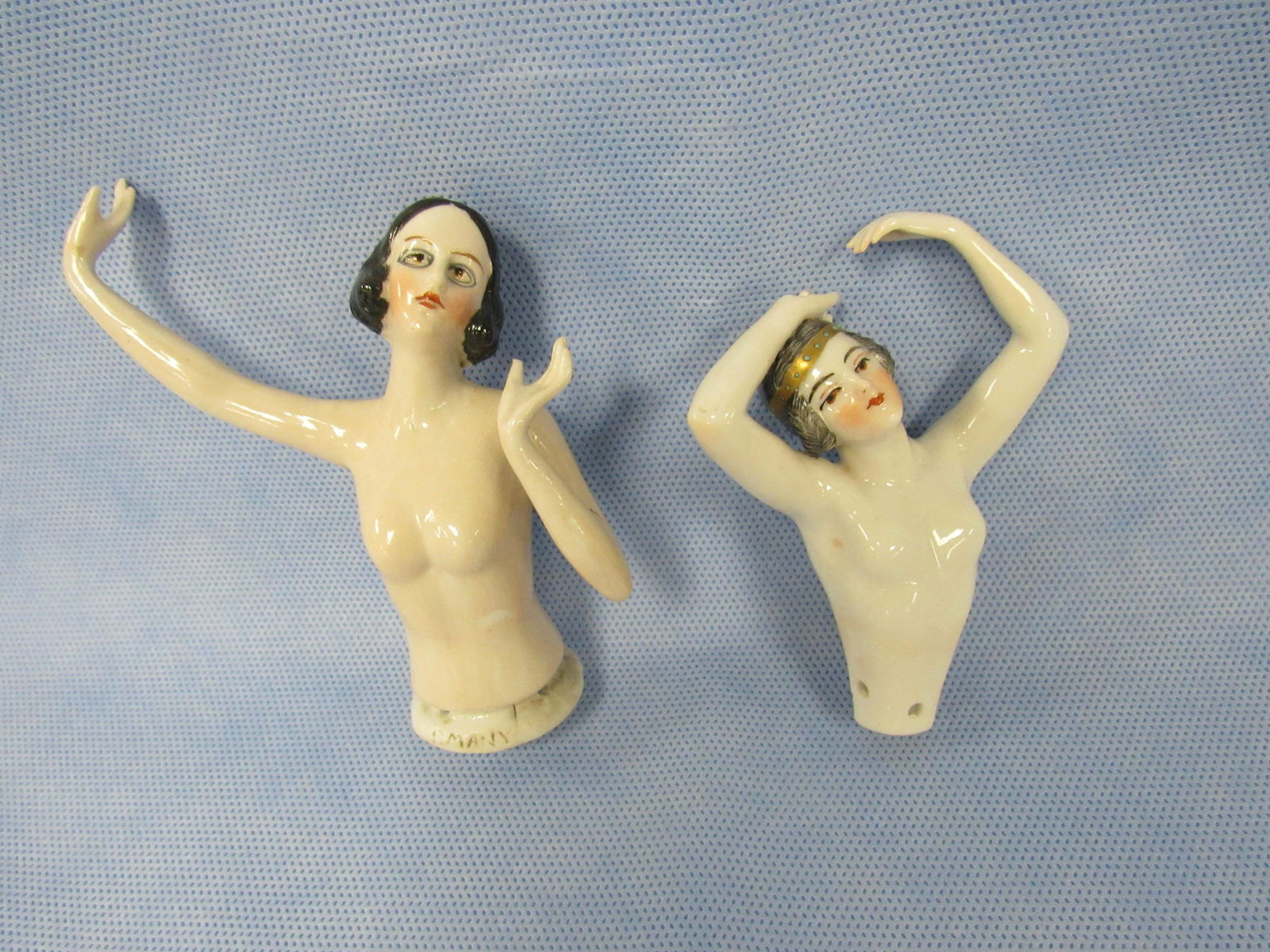 (2) ART DECO HALFDOLLS FOR PIN CUSHIONS: (1 of 6)