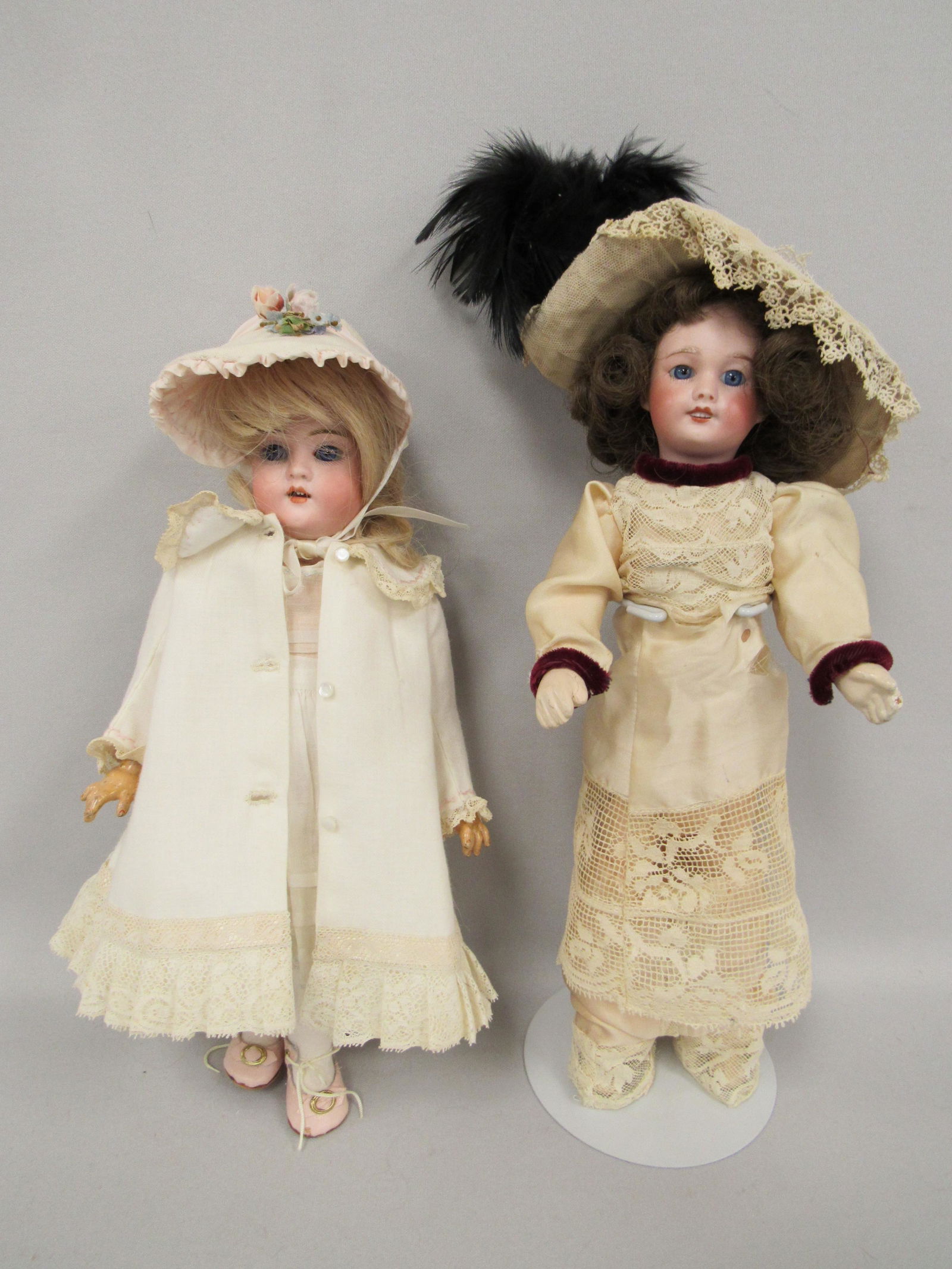 2 BISQUE HEAD DOLLS: (1 of 12)