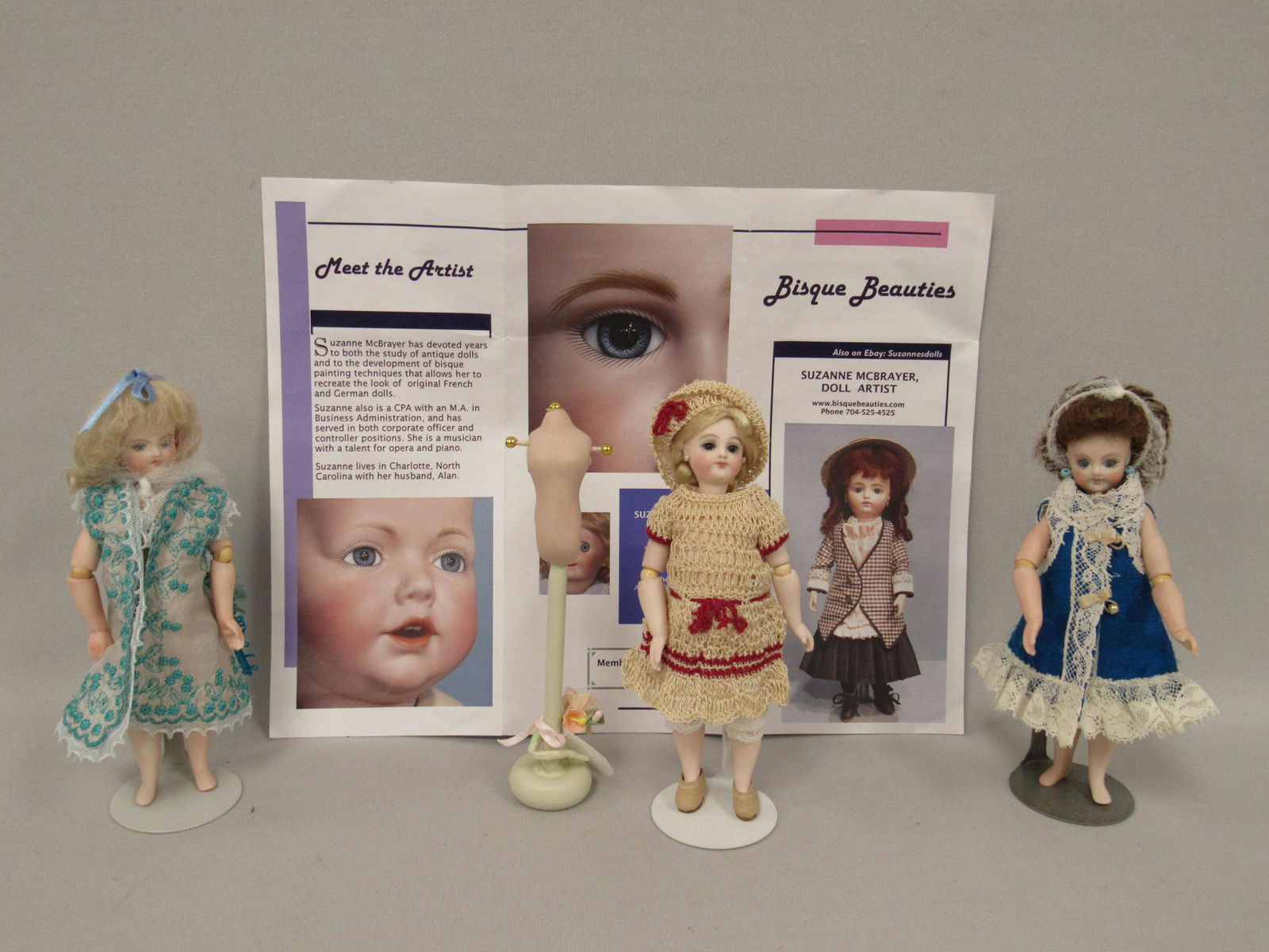 3 ALL BISQUE 6 IN. MIGNONETTE TYPE REPRODUCTIONS: (1 of 18)