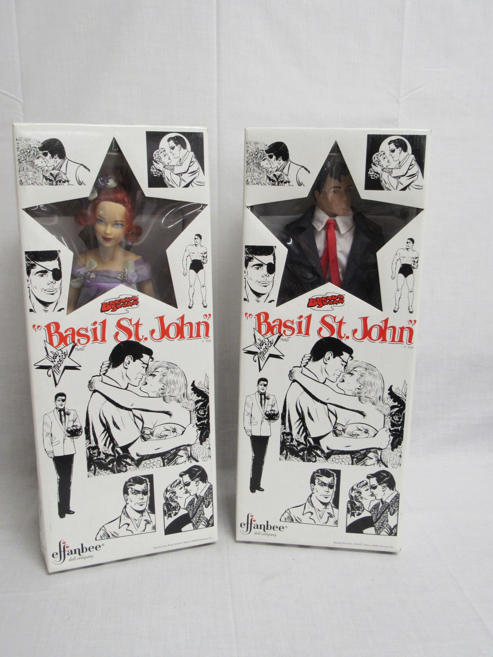 16 IN. EFFANBEE "BRENDA STARR" & "BASIL ST. JOHN":: N.M.I.B., EACH WITH C.O.A., BASIL HAS SLIGHT FADING ON JACKET - VG
