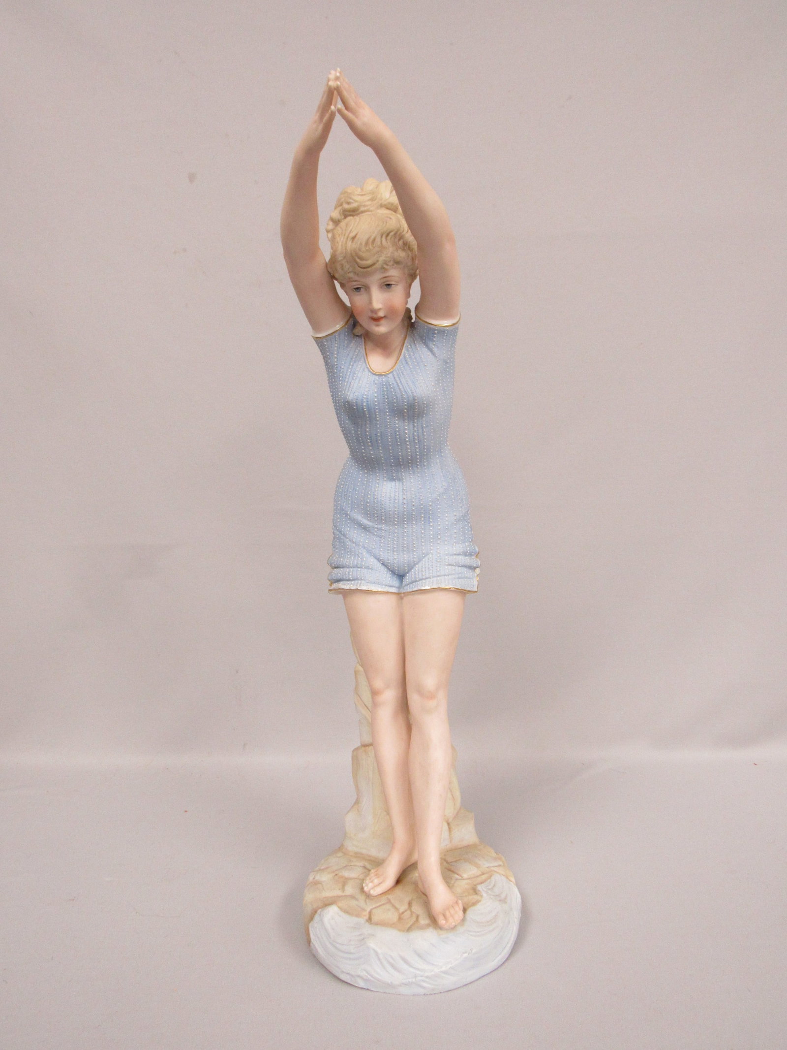 22.5 IN. SIZE GERMAN BISQ. BATHING BEAUTY DIVER: (1 of 9)