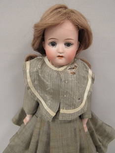 12 IN. KOPPELSDORF GERMANY BISQUE SHOULDER HEAD:: KID BODY, JOINTED AT SHOULDERS, HIPS & KNEES. BISQUE LOWER ARMS & COMPO LOWER LEGS. SLEEP EYES, HEAD IS FREE OF DAMAGE & REPAIRS