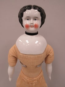 ANTIQUE 23 ½ IN. CHINA HEAD DOLL: