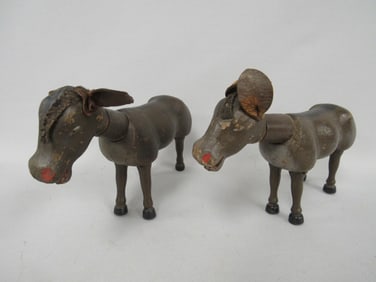 (2) 8 ½ IN. SCHOENHUT DONKEYS: