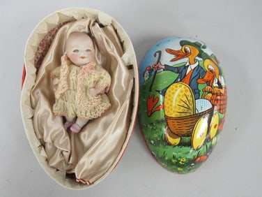 5 IN. ALL BISQUE BYE-LO IN GERMAN EGG: