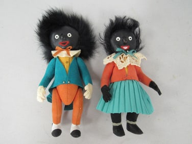 PAIR OF ARTIST MADE GOLLIWOGGS: