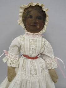 14 IN. BRUCKNER PRINTED FACE CLOTH DOLL:
