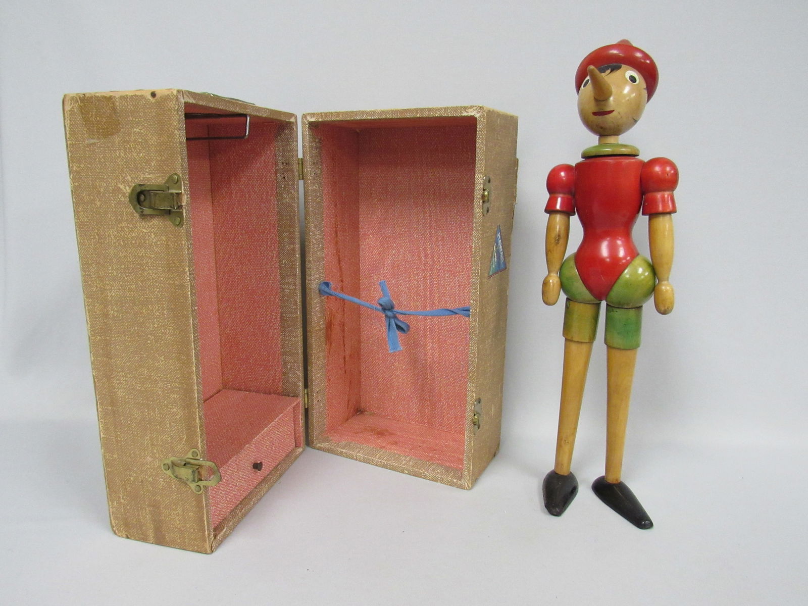 PINOCCHIO DOLL & PAPER COVERED DOLL TRUNK: (1 of 11)