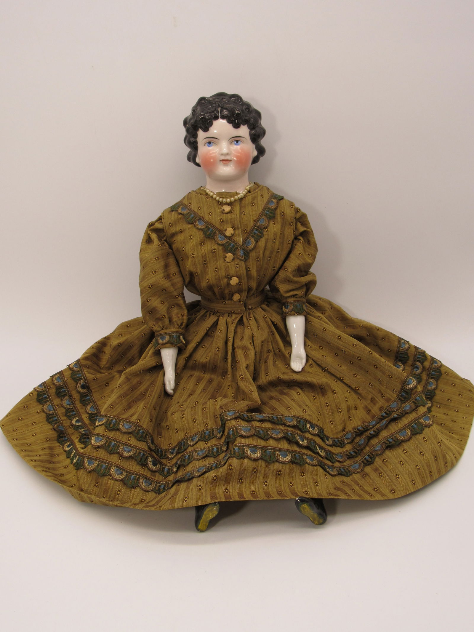 21 ½ IN. CHINA HEAD SO CALLED "DOLLY MADISON": (1 of 9)