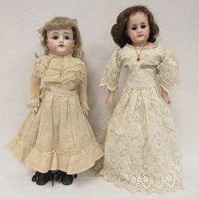 PAIR OF GERMAN BISQUE DOLLS: