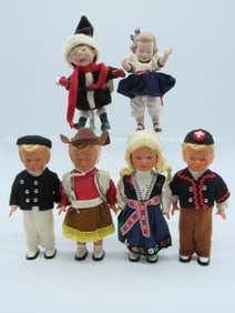 BOX LOT OF CELLULOID & MODERN DOLLS: