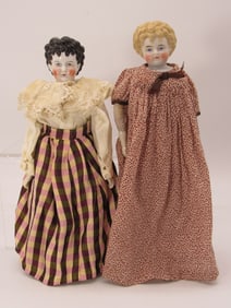 PAIR OF CHINA HEAD DOLLS: