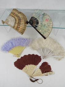 5 ANTIQUE FANS: