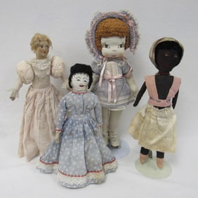 4 CLOTH DOLL LOT: