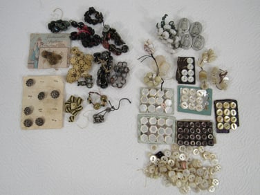 2 BOX LOT OF SMALL BUTTONS: