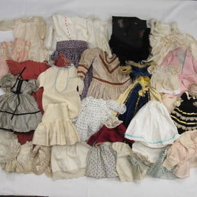 LARGE LOT OF VINTAGE & ANTIQUE DOLL CLOTHING: