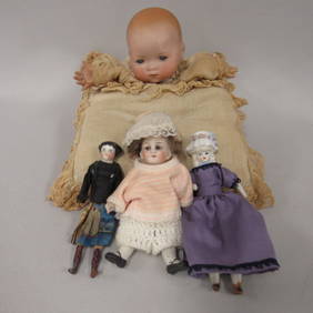 LOT OF 4 BISQUE/CHINA DOLLS: (1 of 7)