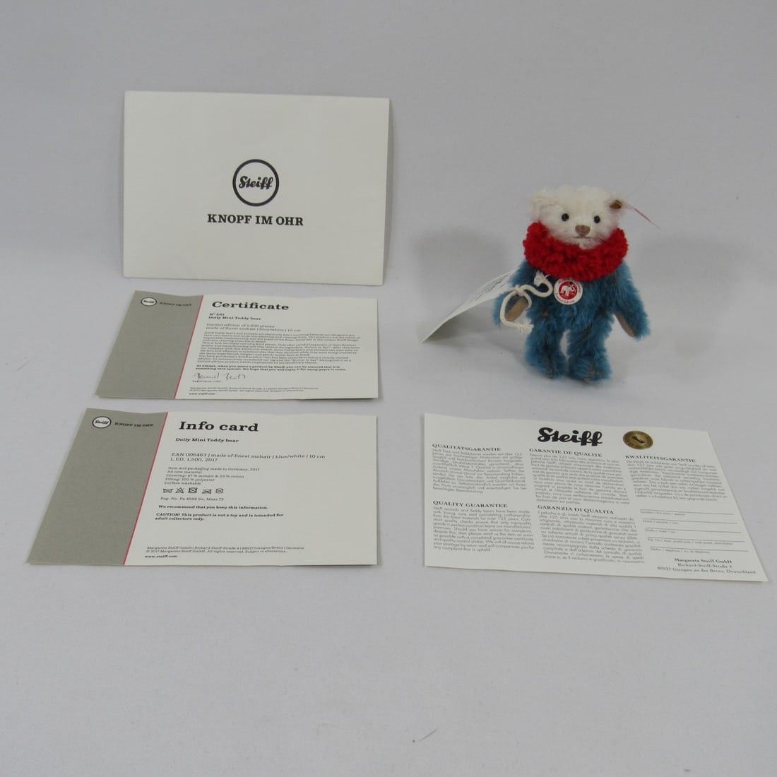 STEIFF 4 IN. H "DOLLY" MINI TEDDY BEAR: (1 of 7)