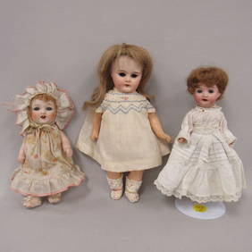 (3) ANTIQUE BISQUE DOLLS: (1 of 19)