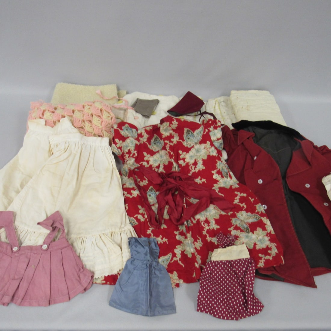 BOX LOT OF ASSORTED DOLL CLOTHING, ETC.: (1 of 17)