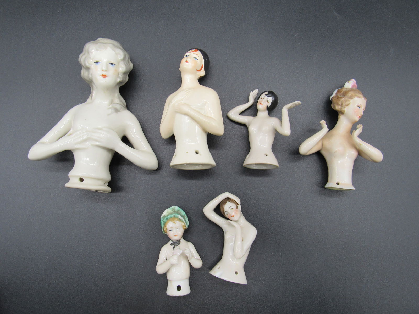 (6) CHINA HALF DOLLS: (1 of 11)