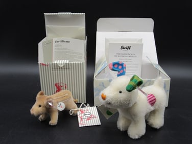 (2 PCS.) STEIFF LIM. EDITION SNOWDOG & BOAR: