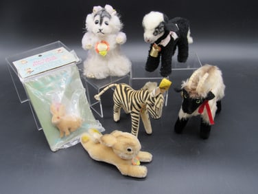GROUP OF 6 DIFF. STEIFF ANIMALS: