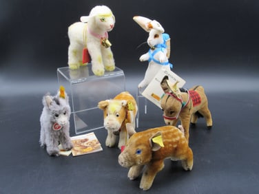 GROUP OF 6 DIFF. STEIFF ANIMALS: