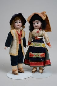 ALL ORIGINAL 6.5 IN. BISQUE BROTHER & SISTER DOLL: