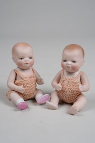 TWIN 5 IN. ALL BISQUE BYE-LO BABIES: