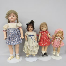 LOT OF 4 COMPOSITION DOLLS: