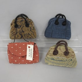 4 ARTIST MADE CARPET BAGS: