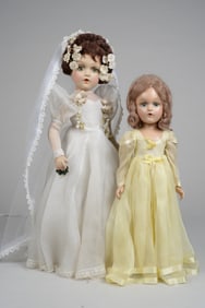 21 IN. MADAME ALEXANDER BRIDE & 18 IN. BRIDESMAID: