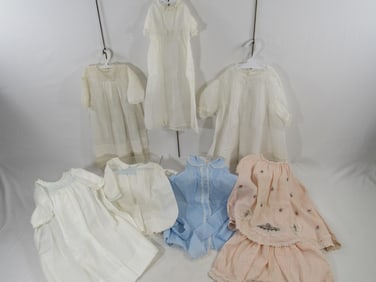 7 PC. LOT OF ANTIQUE LARGE DOLL: