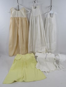 BOX LOT OF ANTIQUE WHITE WEAR & MATERIAL: