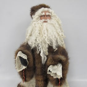 26 IN. UNMARKED "SANTA" REAL FUR TRIMMED ROBE: