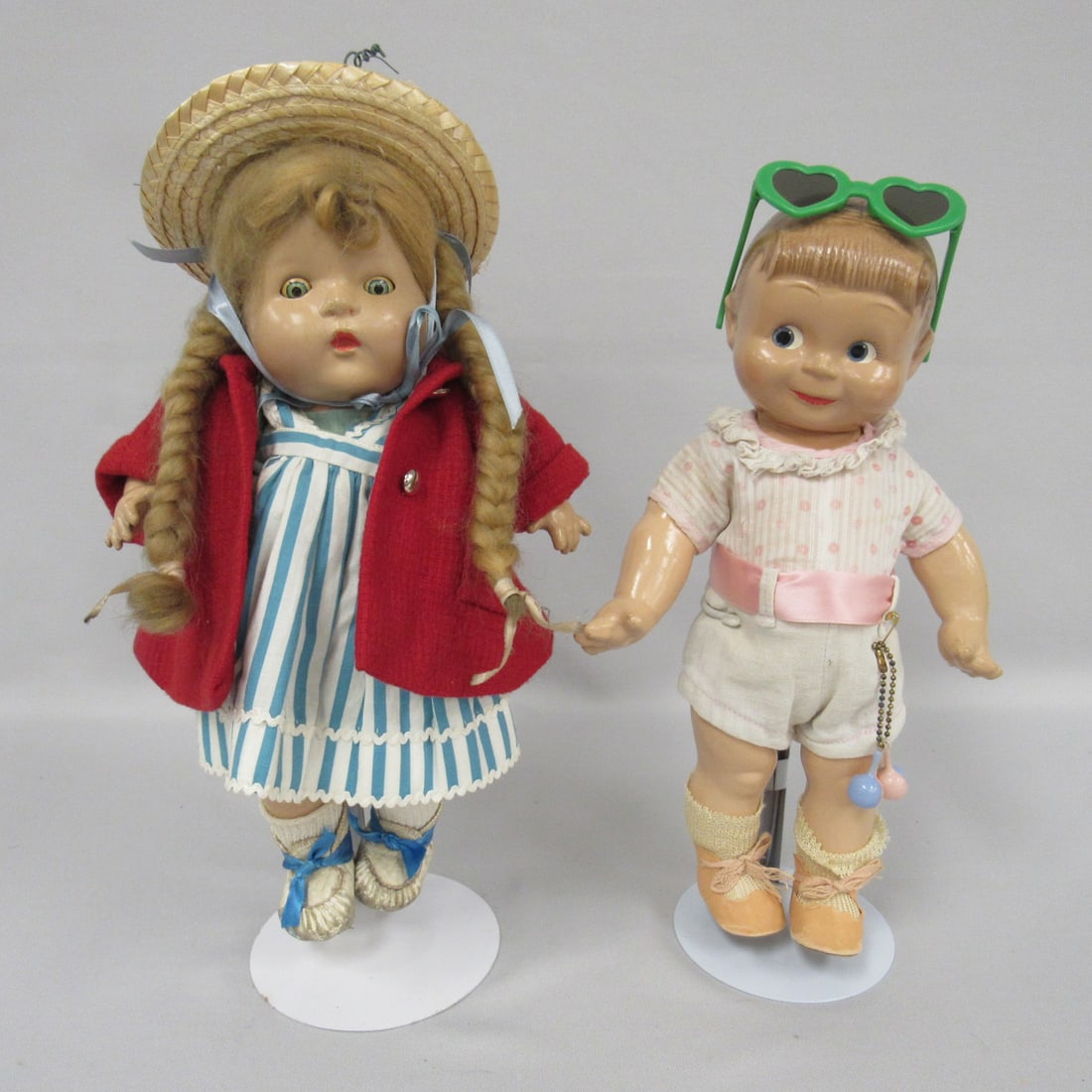 PAIR OF COMPOSITION DOLLS: (1 of 14)