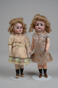 8.5 IN. & 8 IN. SIMON & HALBIG SISTER DOLLS: