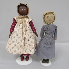 PAIR OF CLOTH DOLLS: