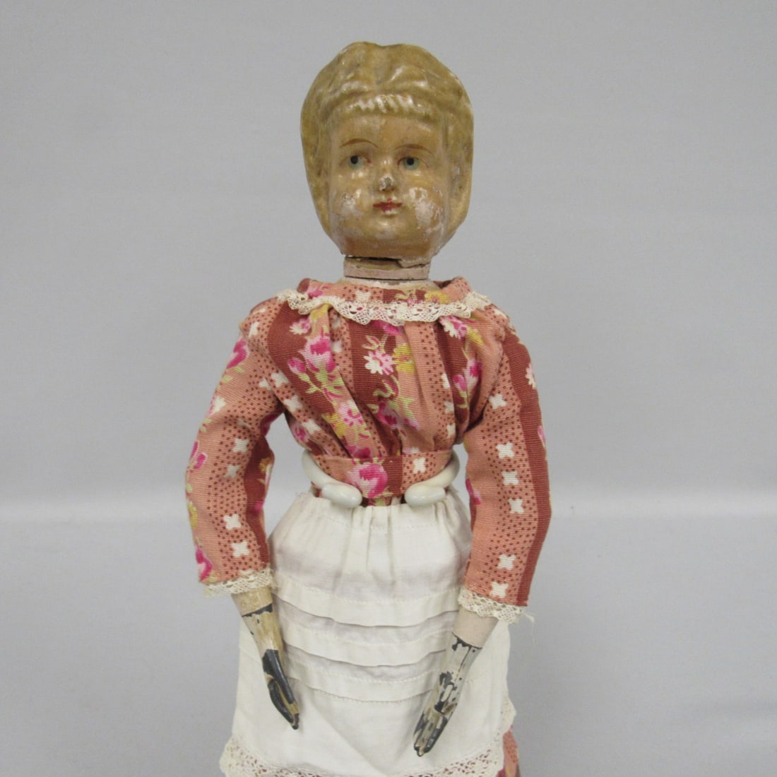 12 IN. ANTIQUE WOODEN JOINTED DOLL: (1 of 12)