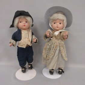 12.5 IN. COMPO GEORGE & MARTHA WASHINGTON:
