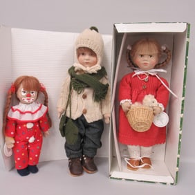 3 KARIN KELLER STOCKINETTE DOLLS: