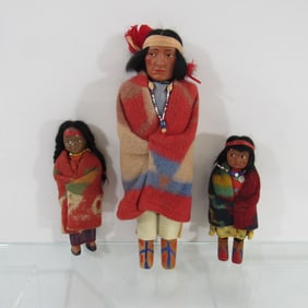 (3) SKOOKUM INDIAN DOLLS: