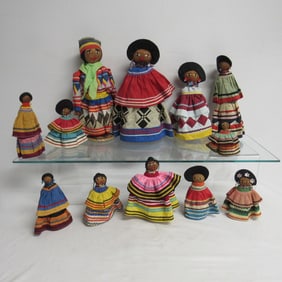 2 BOXES OF NATIVE AMERICAN INDIAN DOLLS: