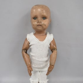 16.5 IN. SCHOENHUT WOODEN DOLL: