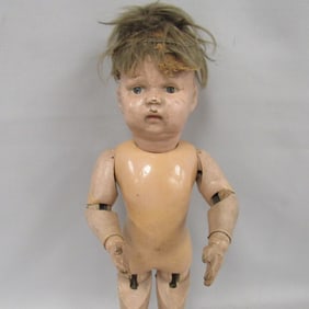 13 IN. SCHOENHUT TODDLER ALL WOODEN DOLL:
