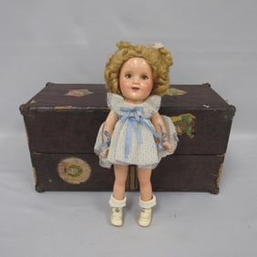 12 IN. IDEAL "SHIRLEY TEMPLE" WITH TRUNK: