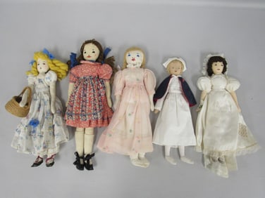 BOX OF EDITH FLACK ACKEY CLOTH DOLLS: