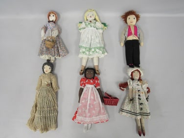 BOX LOT OF EDITH FLACK ACKLEY CLOTH DOLLS: